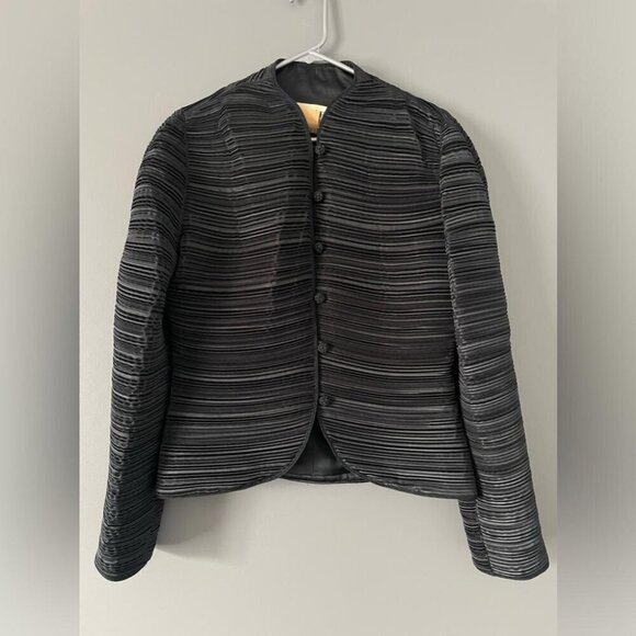 Dark Academia Jacket Vintage Pleated Blazer Quiet Luxury - Picture 3 of 13